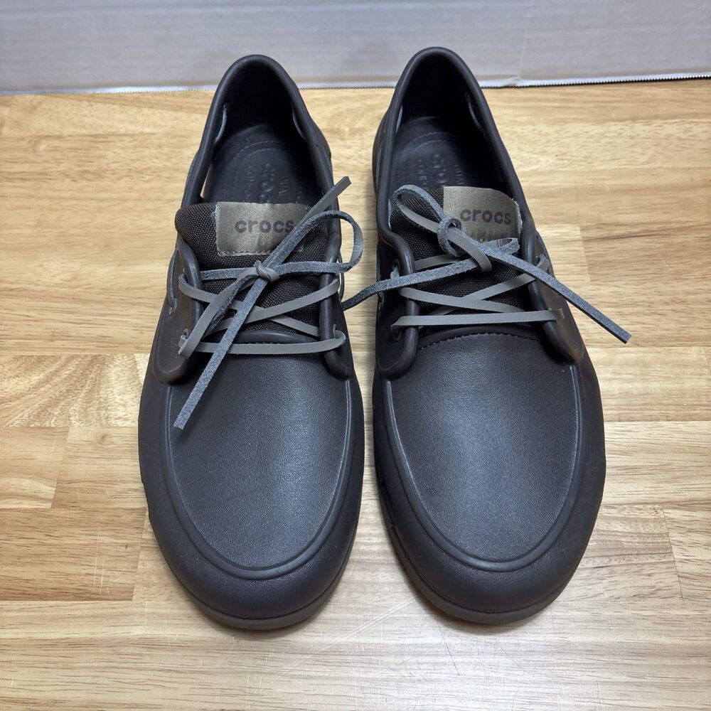 Crocs Cove Sport Boat Loafer Shoes Dark Brown Size 13